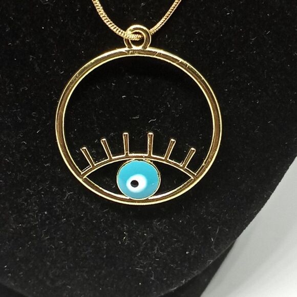 Green Evil Eye Gold Plated Alloy Jewelry set - Picture 5 of 5